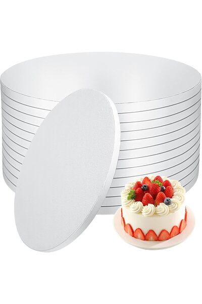 Generic 6 PCS 8 Inch Cake Drums with Sturdy 1/2 Inch Thick Cardboard, Round C...