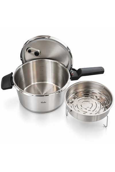 Fissler Vitaquick® Black Düdüklü Tencere 4.5 Lt – Buhar Pişirme Sepetli & Indüksiyon Uyumlu