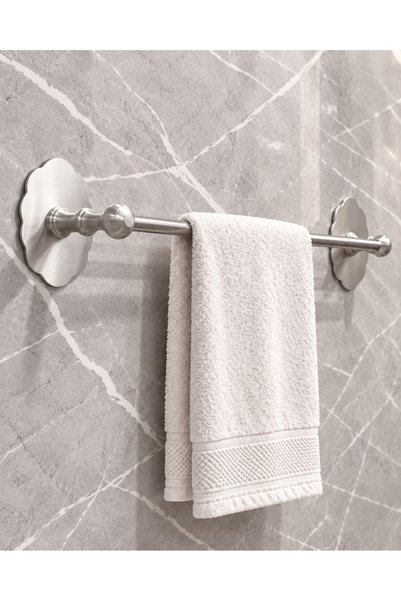 DUREVO Flower Designed Bathroom Set - Stainless Steel Adhesive 3-Piece Set - Towel Holder - Toilet Paper Holder - Robe Hanger