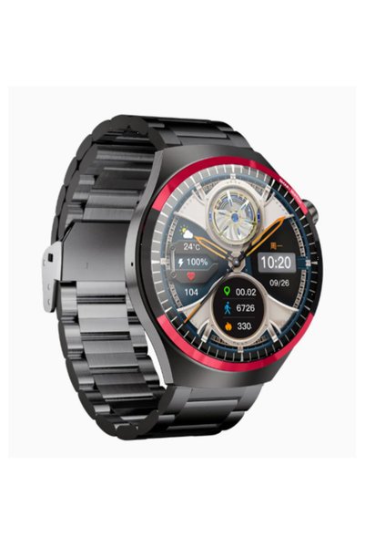 Andowl Smartwatch 1.53” Bluetooth με 3 λουράκια μαύρο H1