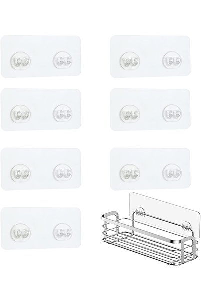 Generic 8 قطع من حوامل الرفوف ذاتية اللصق، خطافات لاصقة للتركيب على الحائط بد...