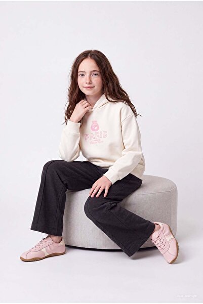 PAULMARK Girl's Loose-Fit Textured Sweatpants with Stitching Detail