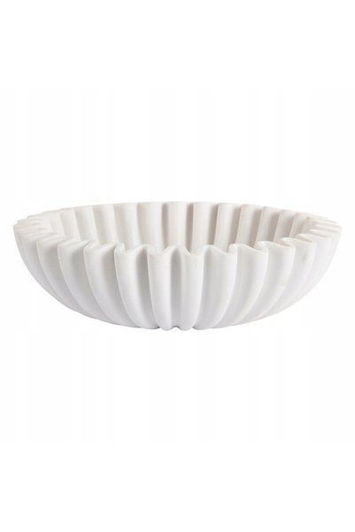 Present Time Vas decorativ din plastic, alb, Ø 20 cm, 20x20x6.5 cm