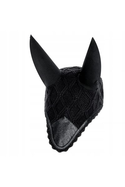 Equestrian Queen Protecții pentru urechi pentru cai, universale, negre cu scl...