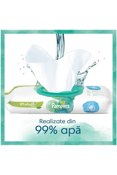 Pampers Servetele umede Harmonie Aqua, 0% plastic, 9 pachete x 48, 432 buc