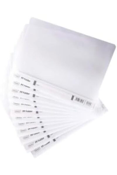 Generic Clear File Folders A4 Size, 12-Pack, Assorted Colours (WHITE)
