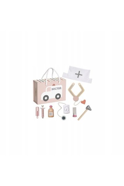 JaBaDaBaDo Set de doctor din lemn roz 18 piese +