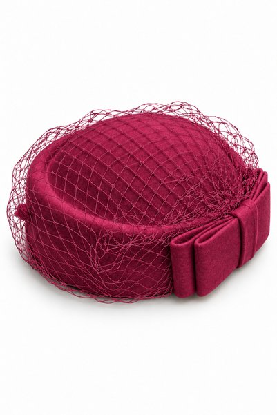 CosmoOutlet Women's Bowknot Mesh Detailed Pillbox Hat – Wedding and Event Hat