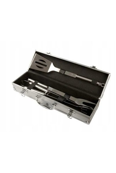 MASTER GRILL Valiză de aluminiu cu accesorii 3 piese accesorii pentru grătar ...