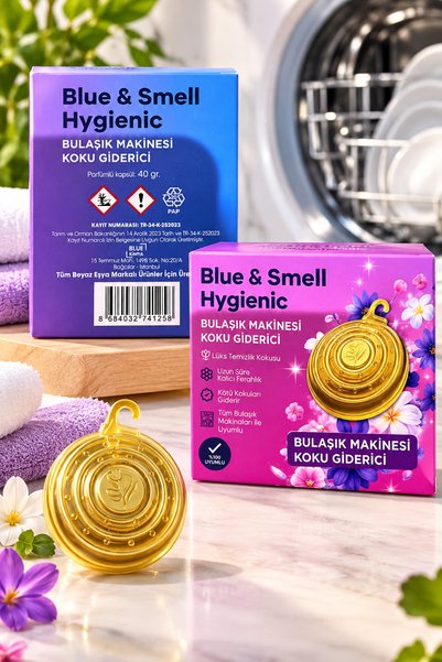 Blue & Smell Hygienic Bulaşık Makinesi Koku Giderici – Lüks Temizlik Kokulu Askılı Parfümlü Kapsül 40 gr