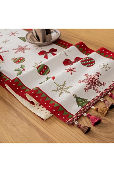 Generic Boho Table Runner with Tassels Home Decor, Farmhouse Rustic Cotton an...