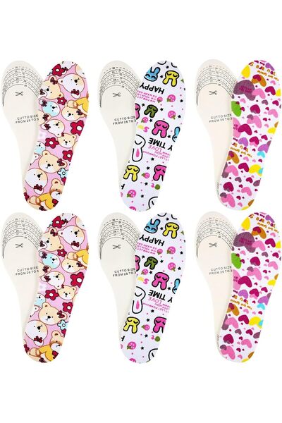 NALACAL 6 Pairs Quality Memory Sponge Foam Shoe Insoles for Kids, Child Repla...