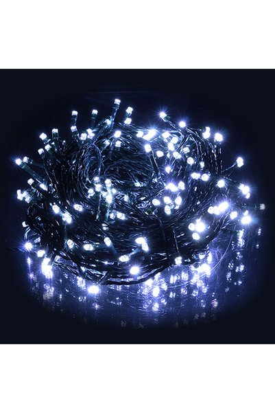 OEM Χριστουγεννιάτικα 180 λαμπάκια LED λευκό ψυχρό 12m με Controller 8 προγρα...
