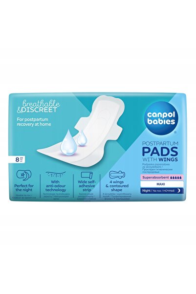 Canpol babies 5x Absorbante postpartum Canpol cu aripioare PENTRU NOAPTE 40 b...