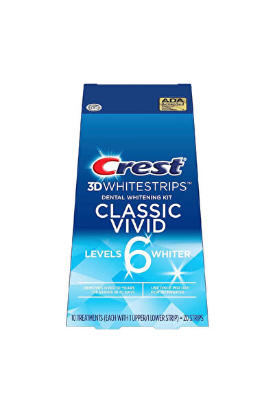 Crest مجموعة تبييض الأسنان ثلاثية الأبعاد كلاسيك فيفيد نو سليب - 20 شريطًا