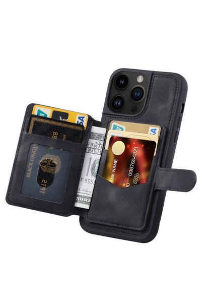 HYPERSOFT iPhone 18 Pro Max (6.9 Inch) Compatible Leather Case with Magnetic Wallet and Card Holder Stand