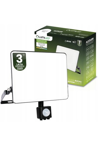 Lumiled Proiector LED 50W 6000lm IP44, tip halogen, pentru exterior, cu senzo...