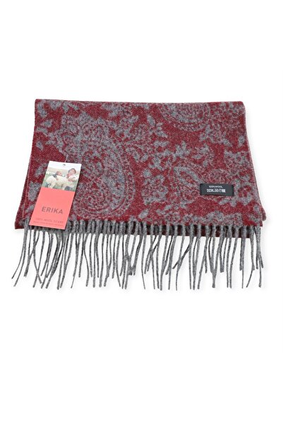erika Κασκόλ από Μαλλί Μογγολίας Bordeaux/Grey Paisley