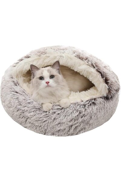 Generic Calming Dog & Cat Bed, Cave Bed with Hooded Cover,Removable Washable-...