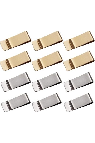 Generic 12 Pcs Money Clips for Cash Mens Money Cash,Men Stainless Steel Busin...