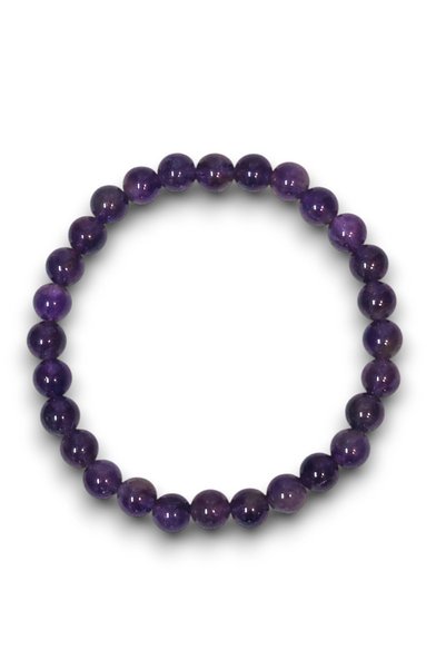 Pozitif Doğal Taş Dark Purple Amethyst Bracelet 6 mm Sphere Cut 508-3