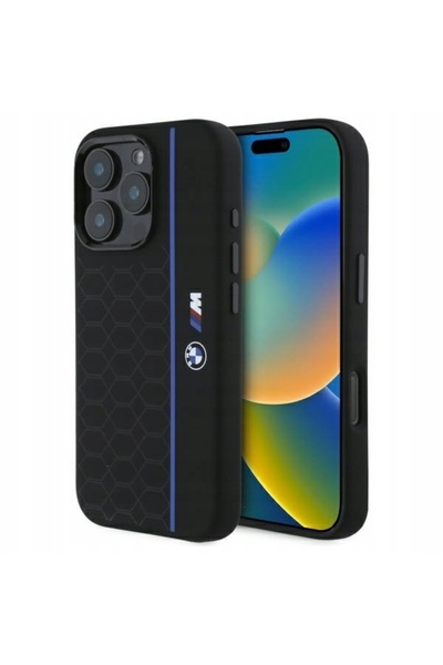 NO BRAND Husă de protecție pentru iPhone 16 Pro BMW Silicon Hexagon Blue Line...