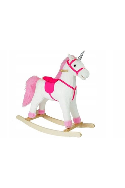LeanToys ND24_2252 Kon Na Biegunach Jednorozec Bialy Dzwie