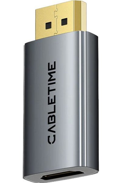 Cabletime Προσαρμογέας Displayport σε HDMI 4K/30Hz, γκρι - (CT-DMHF4K-AG3)