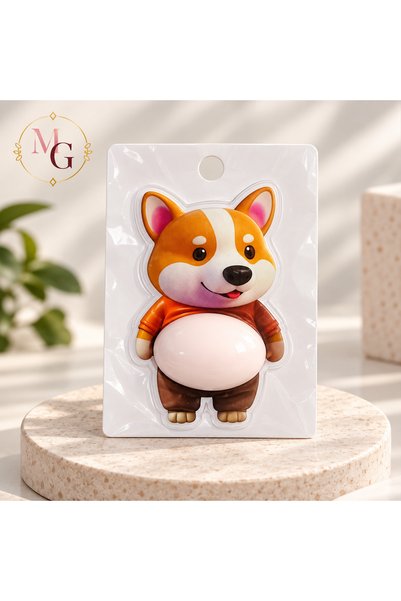 MAISON GLOWEN Sevimli Futbolcu Köpek Figürlü 3D Kabarık Yapışkan Sticker – Defter, Telefon ve Kırtasiye Süsü