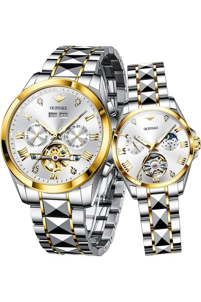 Generic Leather Watches for Men, Big Face Stainless Steel Analog Quartz Watch...