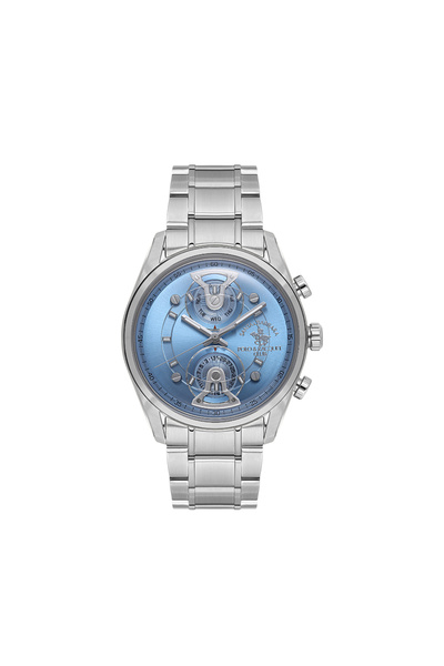 Santa Barbara Polo & Racquet Club Silver Stainless Steel Watch for Men SB.1.1...