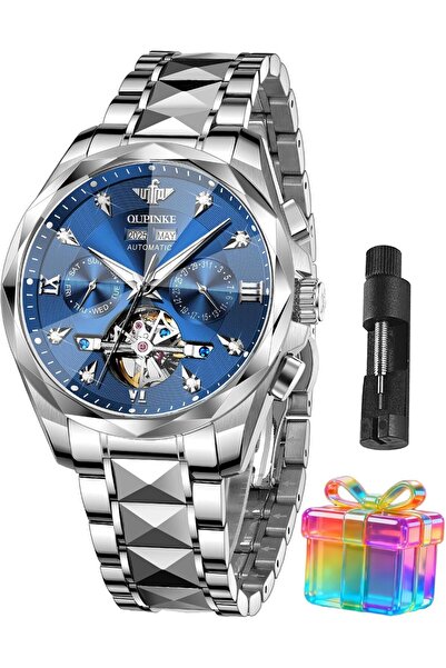 Generic Leather Watches for Men, Big Face Stainless Steel Analog Quartz Watch...