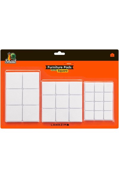 Generic وسادات أثاث مانعة للانزلاق من سنيل - 27 قطعة، مربعة الشكل، بيضاء - وا...