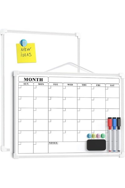 Goodern Monthly Calendar Dry Erase Whiteboard,40x30 CM Portable Hanging Alumi...