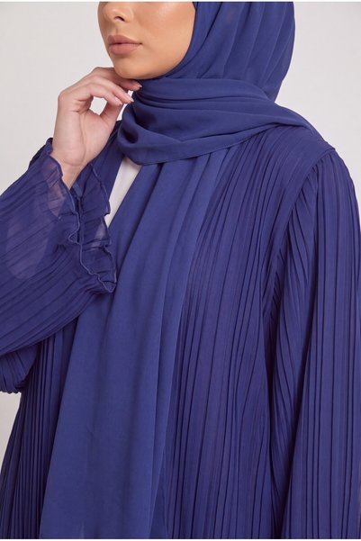 Veil by Aisha Royal Blue Pleated Abaya