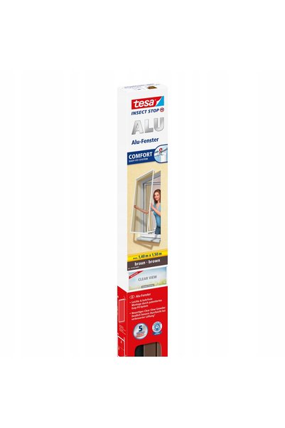 Tesa Plasă de țânțari pentru fereastră, 1,5m x 1,4m, maro, 1 buc.