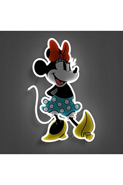 NO BRAND Oglindă LED neon galbenă Disney Minnie, atmosferă, fără efect de str...