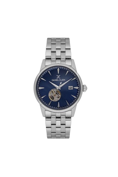 Daniel Klein Skeleton Silver Stainless Steel Automatic Watch for Men DK.1.142...