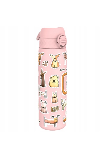Ion8 Sticlă sport din oțel, etanșă, de 600 ml, Dogs, pentru fete.