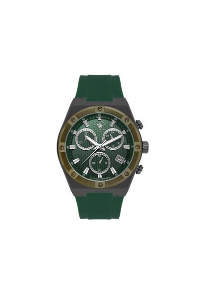 Santa Barbara Polo & Racquet Club Dark Green Silicone Watch for Men SB.1.10659-4