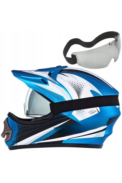 NO BRAND Casca Motocicletă Cross Enduro Quad Scuter L 59-60 cm Albastru