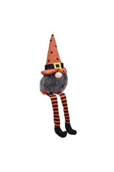 OEM Figurina Decorativa de Halloween Gnome cu Palarie Portocalie & Picioare c...