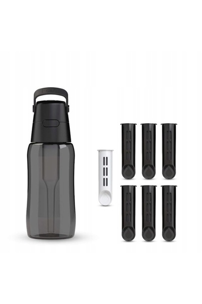 Dafi Sticlă de apă cu filtru, negru, 0,5l, 7 filtre