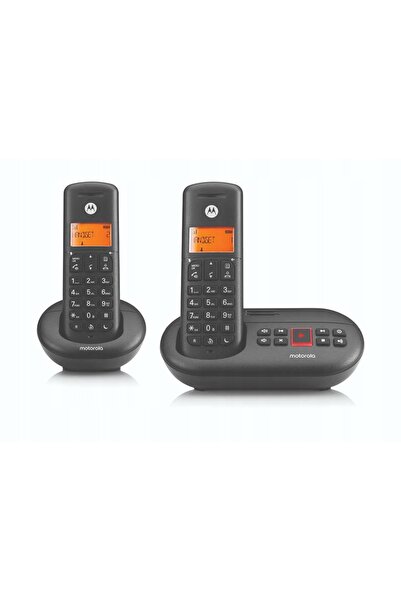 Motorola Telefon fix fără fir, set 2 bucăți E212 negru
