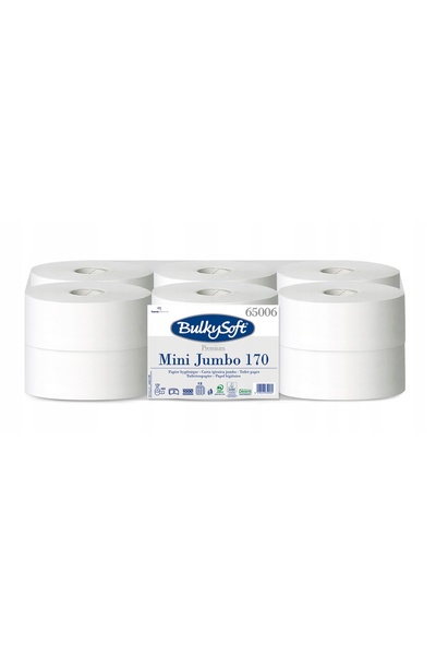 BULKYSOFT Hârtie igienică Mini Jumbo 170m (12 bucăți) 65006 PREMIUM 100% celu...