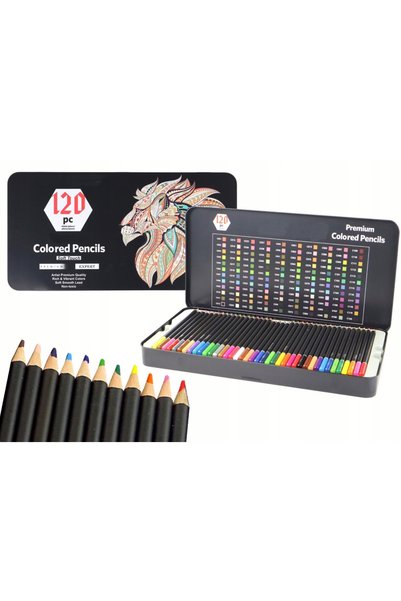 LeanToys ND24_16135 Set premium de creioane 120 bucăți. Diverse Od
