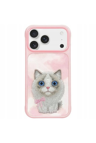 NO BRAND Husă Nimmy Big Eyed Pet 2.0 Pisică pentru iPhone 17 roz
