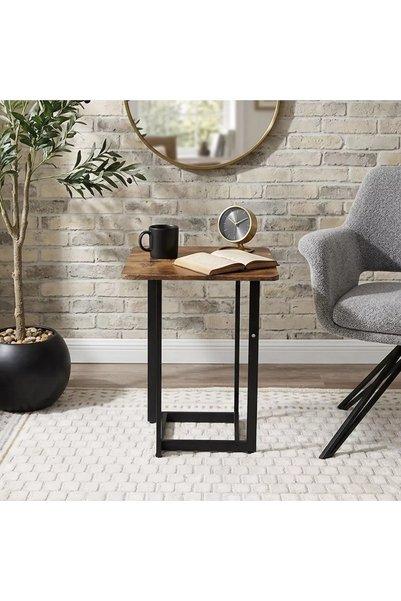 Generic Wooden Service Table with Elegant Design - Honey - 45X45X56 cm