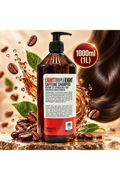 EIGHT TRIPLE EIGHT EightTripleEight Caffeine Shampoo 1000ml (1L) Hair Strengt...