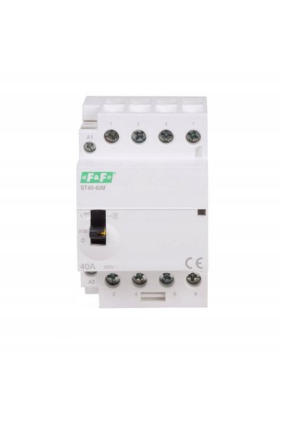 F&F DİZAYN Contactor modular cu control manual, montaj pe șină DIN, 40A, cont...